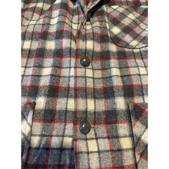 Pendleton Men's Small Gray Plaid 3 Button Blazer Jacket Lightweight 100% Wool - Picture 3 of 12